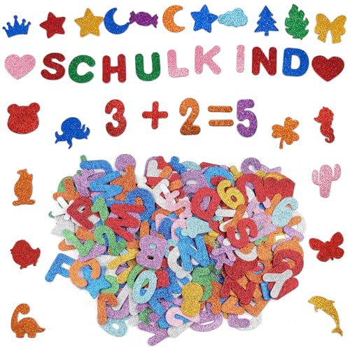 121 Stück Moosgummi Buchstaben Selbstklebende Aufkleber, Glitzer Zahlen Großbuchstaben Kleinschreibung Tier Aufkleber, DIY Handwerk Alphabet Sticker, für Schulkind Schulanfang Einschulung Deko 121 Stück Moosgummi Buchstaben Selbstklebende Aufkleber, Glitzer Zahlen Großbuchstaben Kleinschreibung Tier Aufkleber, DIY Handwerk Alphabet Sticker, für Schulkind Schulanfang Einschulung Deko von Bipl