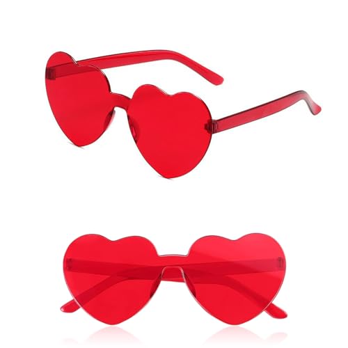 2 Paare Randlose Herz Brille, Transparente Rot Sonnenbrille, Retro Love Partybrille, Hippie Brille, Herz Lustige Partybrillen, für Valentinstag Fasching Geburtstagsfeier Party Foto Requisiten 2 Paare Randlose Herz Brille, Transparente Rot Sonnenbrille, Retro Love Partybrille, Hippie Brille, Herz Lustige Partybrillen, für Valentinstag Fasching Geburtstagsfeier Party Foto Requisiten von Bipl