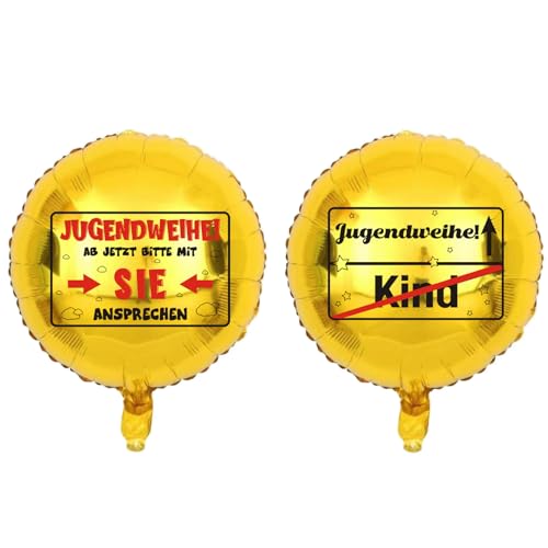 2 Stück Jugendweihe Luftballons, Alles Gute zur Jugendweihe Folienballon, Jugendliche Geburtstag Deko Goldene Luftballons, Lustige Wandschild Zimmer Deko, für Jung Jungen Mädchen Endlich Erwachsen 2 Stück Jugendweihe Luftballons, Alles Gute zur Jugendweihe Folienballon, Jugendliche Geburtstag Deko Goldene Luftballons, Lustige Wandschild Zimmer Deko, für Jung Jungen Mädchen Endlich Erwachsen von Bipl