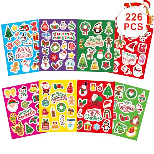 226 Stück Aufkleber Weihnachten, Weihnachtsmotive Weihnachtssticker, Weihnachten Kinder Selbstklebend Geschenkaufkleber, für Gestalten von Weihnachtskarten Adventskalender Scrapbook Fotoalben 226 Stück Aufkleber Weihnachten, Weihnachtsmotive Weihnachtssticker, Weihnachten Kinder Selbstklebend Geschenkaufkleber, für Gestalten von Weihnachtskarten Adventskalender Scrapbook Fotoalben von Bipl