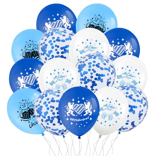 Oktoberfest Deko, 24 Stück Oktoberfest Luftballons, Bayrische Luftballons Blau Weiße, Latexballons Heliumballon, für Bayrische Deko Hochzeit Geburtstag Bayern Party Wiesn Volksfest, 12 Zoll Oktoberfest Deko, 24 Stück Oktoberfest Luftballons, Bayrische Luftballons Blau Weiße, Latexballons Heliumballon, für Bayrische Deko Hochzeit Geburtstag Bayern Party Wiesn Volksfest, 12 Zoll von Bipl