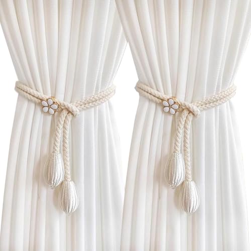 4 Stück Vorhang Raffhalter, Vorhang Seil Schnallen, Gardinenhalter Raffhalter für Vorhänge, Curtain Rope Buckle, Raffhalter für Gardinen, Handgestrickte Baumwolle Gardinen Raffhalter, Vorhanghalter 4 Stück Vorhang Raffhalter, Vorhang Seil Schnallen, Gardinenhalter Raffhalter für Vorhänge, Curtain Rope Buckle, Raffhalter für Gardinen, Handgestrickte Baumwolle Gardinen Raffhalter, Vorhanghalter von Bipl