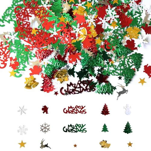 500 Stück Konfetti Weihnachten Deko, PVC Glitzer Weihnachtskonfetti, Streudeko Weihnachtsfeier Confetti, mit Schneeflocke Weihnachtsbaum Weihnachtsmann Rentier, für Weihnachten DIY Party Tischdeko 500 Stück Konfetti Weihnachten Deko, PVC Glitzer Weihnachtskonfetti, Streudeko Weihnachtsfeier Confetti, mit Schneeflocke Weihnachtsbaum Weihnachtsmann Rentier, für Weihnachten DIY Party Tischdeko von Bipl