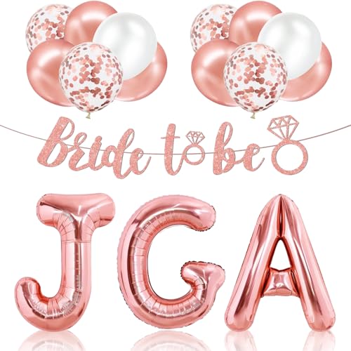 Bride To Be Deko, 32 inch JGA Deko Ballons, Flagge in Roségold, Girlande mit Glitzerpartikeln, 12 inch Junggesellenabschied Frauen Ballon, Bride To Be Luftballons, für Bachelorette Party Hochzeit Bride To Be Deko, 32 inch JGA Deko Ballons, Flagge in Roségold, Girlande mit Glitzerpartikeln, 12 inch Junggesellenabschied Frauen Ballon, Bride To Be Luftballons, für Bachelorette Party Hochzeit von Bipl