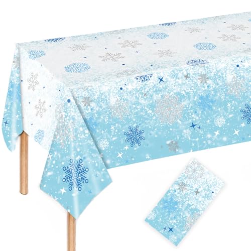 Schneeflocken Tischdecke Weihnachten, Weihnachten Wasserdicht Tischdecke, 137x274cm Rechteckiger Schnee Plastik Tischabdecke, für Weihnachten Winter Mädchen Party Frozen Geburtstagsdeko Schneeflocken Tischdecke Weihnachten, Weihnachten Wasserdicht Tischdecke, 137x274cm Rechteckiger Schnee Plastik Tischabdecke, für Weihnachten Winter Mädchen Party Frozen Geburtstagsdeko von Bipl