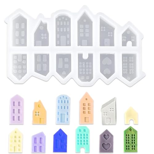 Silikonformen Gießformen Häuser, Weihnachten Giessformen Silikon, DIY Haus Silikon Giessform, Mini Gießen Häuserkranz, Gipsformen mit Kreativ Beton, für Handgefertigte Seife Kerze Handwerk Silikonformen Gießformen Häuser, Weihnachten Giessformen Silikon, DIY Haus Silikon Giessform, Mini Gießen Häuserkranz, Gipsformen mit Kreativ Beton, für Handgefertigte Seife Kerze Handwerk von Bipl