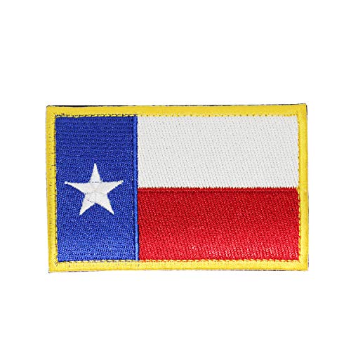 BirchRiver Patch, Motiv: Texas Bundesstaat Flagge, 7,6 x 5,1 cm, besticktes Emblem, taktische Rucksacktasche, Rückseite: Klettverschluss von BirchRiver
