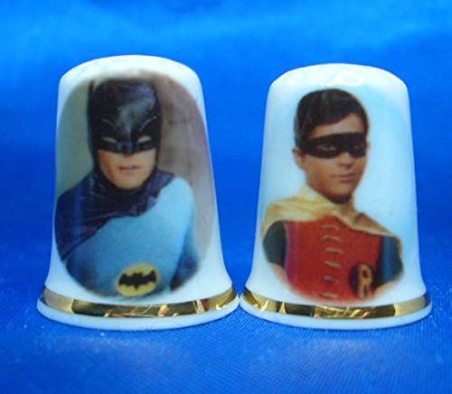 Birchcroft Fingerhüte aus Porzellan, zum Sammeln, Batman und Rotkehlchen, 1 Paar Birchcroft Fingerhüte aus Porzellan, zum Sammeln, Batman und Rotkehlchen, 1 Paar von Birchcroft China
