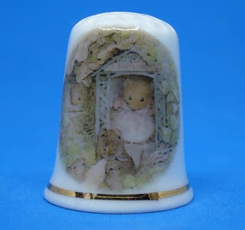 Birchcroft Fingerhut aus Porzellan, Sammlerstück, Beatrix Potter Mr John Dormouse – mit Box von Birchcroft China