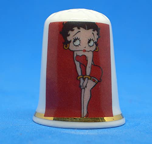 Birchcroft Fingerhut aus Porzellan, Sammlerstück, Betty Boop, Rot, in Geschenkbox von Birchcroft China