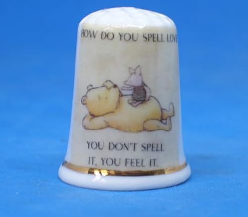 Birchcroft Fingerhut aus Porzellan, Sammlerstück, How to Spell Love, mit Displaybox von Birchcroft China