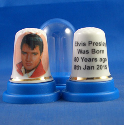 Birchcroft Porzellan-Fingerhut, Sammlerstück, Motiv Elvis Presley 80. Geburtstag in englischer Sprache Birchcroft Porzellan-Fingerhut, Sammlerstück, Motiv Elvis Presley 80. Geburtstag in englischer Sprache von Birchcroft China