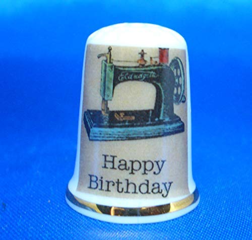 Birchcroft Porzellan-Fingerhut zum Sammeln, Happy Birthday Sewing – inklusive Box Birchcroft Porzellan-Fingerhut zum Sammeln, Happy Birthday Sewing – inklusive Box von Birchcroft China