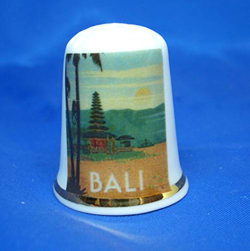 Birchcroft Porzellan-Fingerhut zum Sammeln, Reiseposter Bali, inklusive Box von Birchcroft China