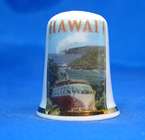 Birchcroft Porzellan-Fingerhut zum Sammeln, Reiseposter Hawaii, inklusive Box von Birchcroft China