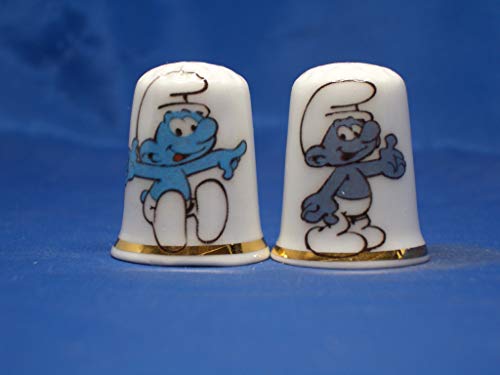 Birchcroft Porzellan-Fingerhut zum Sammeln – Paar Schlümpfe Birchcroft Porzellan-Fingerhut zum Sammeln – Paar Schlümpfe von Birchcroft China