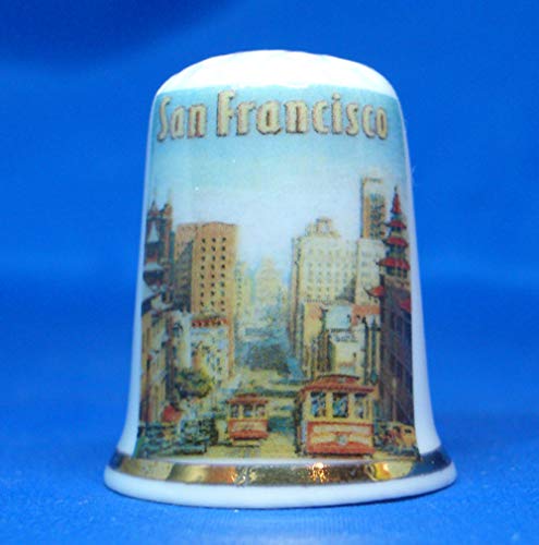 Birchcroft Porzellan-Fingerhut zum Sammeln – Reiseposter San Francisco Box von Birchcroft China