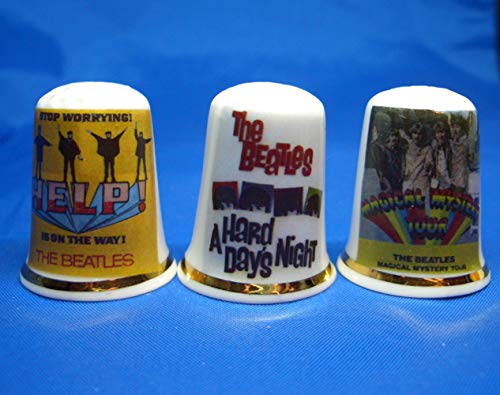 China Porzellan-Fingerhut mit Beatles, 3 Stück China Porzellan-Fingerhut mit Beatles, 3 Stück von Birchcroft China