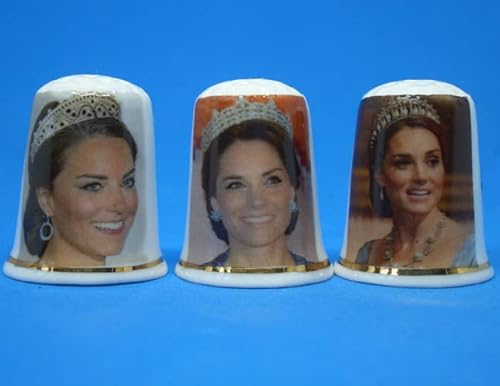 Porzellan-Fingerhüte, 3er-Set, Herzogin von Cambridge, Diademe Porzellan-Fingerhüte, 3er-Set, Herzogin von Cambridge, Diademe von Birchcroft China