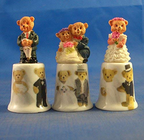 Porzellan-Fingerhüte, 3er-Set - Model: Hochzeit von Birchcroft China