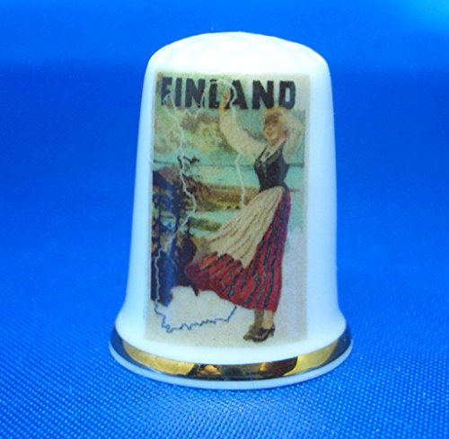 birchcroft Porzellan China Fingerhut, Sammlerstück, Poster, reise, Finnland von Birchcroft China