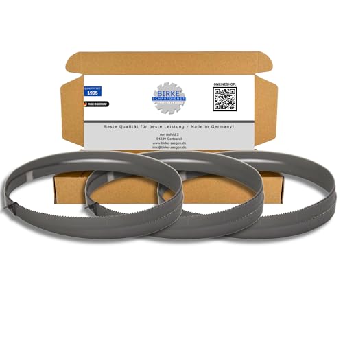 Birke® BI-M42 Metallbandsägeblätter 3er SET Länge 1140mm Breite 6/10/13mm x0,6 10/14ZpZ Premium Bandsägeblatt für Metall, Stahl, Alu, NE-Metalle von Birke GbR Schärfdienst Werkzeughandel