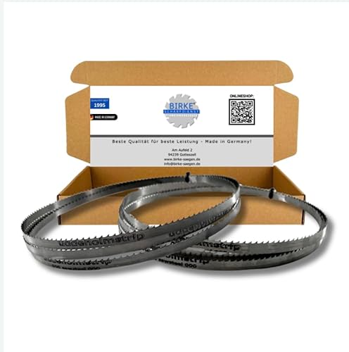 Birke® Bandsägeblatt Mischpaket UDDEHOLM 8 & 12mm Breite 1070-2500mm Länge für Hart- und Weichholz, Scheppach, Einhell, Holzmann... (2170mm 8/12mm Breite) von Birke GbR Schärfdienst Werkzeughandel
