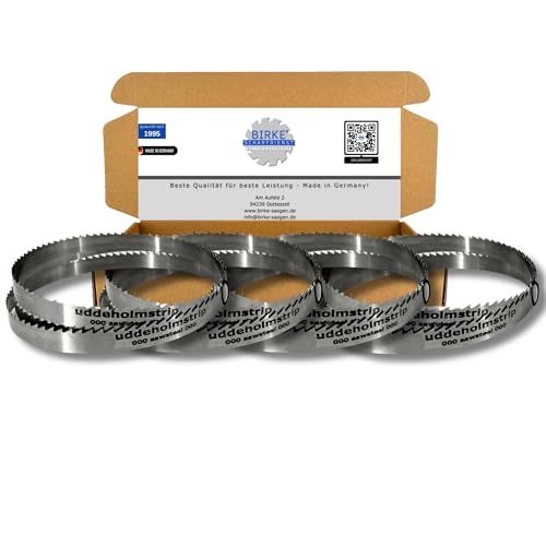4er Set Birke® UDDEHOLM & GEHÄRTET Bandsägeblätter Weich- und Hartholz für Scheppach, Holzstar uvm.. (1400x15x0,5 5ZpZ (UDDEHOLM)) von Birke GbR Scharfdienst Werkzeughandel