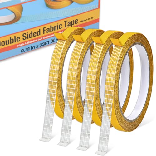 Doppelseitiges Gewebeklebeband Heavy Duty für Saum,Mode Kleid, Tuch, Vorhänge,Stark haftend, aber ablösbar und rückstandsfrei, Kein Nähen oder Bügeln erforderlich, vielseitig einsetzbar,0.8cmx10m/x 4R Doppelseitiges Gewebeklebeband Heavy Duty für Saum,Mode Kleid, Tuch, Vorhänge,Stark haftend, aber ablösbar und rückstandsfrei, Kein Nähen oder Bügeln erforderlich, vielseitig einsetzbar,0.8cmx10m/x 4R von Birllaid