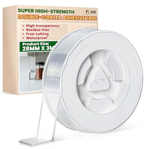 Doppelseitiges Klebeband für Teppich oder zum Aufhängen 0.15cm*2.8cm*3m Heavy-Duty,abnehmbar - klares & starkes Klebeband zum Aufhängen,für Bilder, Poster,Teppich,Wand,Haus,Büro,Outdoor,Auto von Birllaid