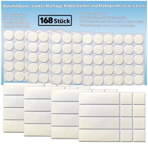 Birllaid Doppelseitiges Klebeband für hängende Bild-Poster Dekorationen, abnehmbare starke Montage-Klebestreifen & Punkte für Ballon, Foto, klare Museumskitt für Kunsthandwerk, Partyzubehör Birllaid Doppelseitiges Klebeband für hängende Bild-Poster Dekorationen, abnehmbare starke Montage-Klebestreifen & Punkte für Ballon, Foto, klare Museumskitt für Kunsthandwerk, Partyzubehör von Birllaid