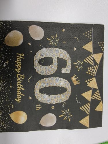 Birshe 100 Stück Schwarzes Gold Geburtstags Servietten,Happy Birthday 60 Servietten Servietten 60 Geburtstag Tischdekoration Papierservietten für Geburtstag Feiern Party Jubiläum 16.5 x 16.5 cm Birshe 100 Stück Schwarzes Gold Geburtstags Servietten,Happy Birthday 60 Servietten Servietten 60 Geburtstag Tischdekoration Papierservietten für Geburtstag Feiern Party Jubiläum 16.5 x 16.5 cm von Birshe