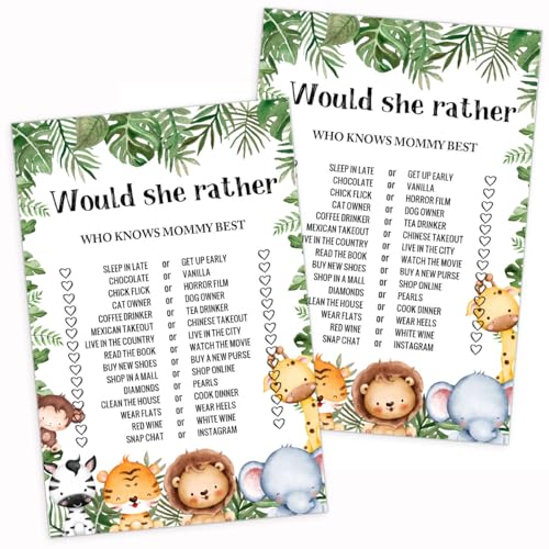 Baby Shower Games-Would She Rather-Fun Baby Shower Game Activity-Gender Reveal Party Games, Pack of 30 Cards von BirtDerr