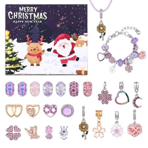 Birtern 2025 Charm Armband Advent, 24 Tage Mädchen Weihnachtskalender Urlaub Party Supplies für Jugendliche Teenager Frauen Geburtstag Thanksgiving Familie Birtern 2025 Charm Armband Advent, 24 Tage Mädchen Weihnachtskalender Urlaub Party Supplies für Jugendliche Teenager Frauen Geburtstag Thanksgiving Familie von Birtern
