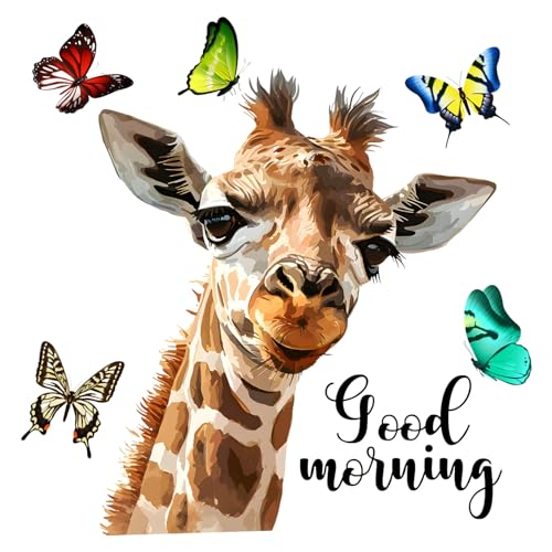 Giraffen Wandaufkleber, Fensterbilder Selbstklebend, Fensteraufkleber Kinderzimmer Giraffe Abnehmbar PVC Fensterdeko Fenster Aufkleber Dekorationen Kinderzimmer Deko Motiv Afrika Deko von Birtern