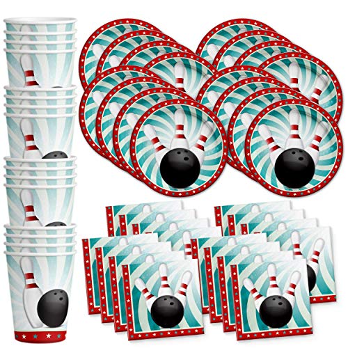 Bowling Fun Birthday Party Supplies Set Plates Napkins Cups Tableware Kit for 16 von Birthday Galore
