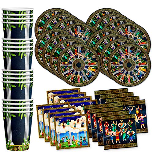 Griechische Mythologie Geburtstag Party Supplies Set Teller Servietten Becher Geschirr Kit für 16 Griechische Mythologie Geburtstag Party Supplies Set Teller Servietten Becher Geschirr Kit für 16 von Birthday Galore