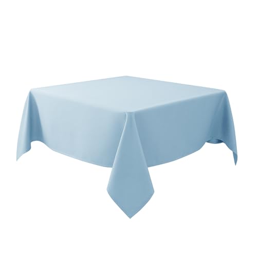 Biscaynebay Quadratische Stoff-Tischdecken, 178 x 178 cm, Hellblau, wasserabweisend, auslaufsicher, Kartentischdecke, Klapptischdecke für Esszimmer, Küche, Hochzeit und Partys, maschinenwaschbar von Biscaynebay
