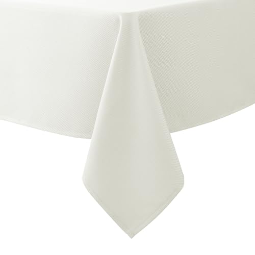 Biscaynebay Tischdecken aus strukturiertem Stoff, rechteckig, 178 x 305 cm, elfenbeinfarben, wasserabweisend, Tischdecken für Esszimmer, Küche, Hochzeit, Partys usw. Maschinenwaschbar von Biscaynebay