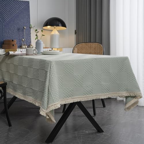 Bishilin Tischdecke Outdoor Wetterfest, Tischtuch 140x180CM Streifen Kariert Motiv mit Quasten, Tafeldecke Tischdecke Abwaschbar für Draußen Hellgrün Bishilin Tischdecke Outdoor Wetterfest, Tischtuch 140x180CM Streifen Kariert Motiv mit Quasten, Tafeldecke Tischdecke Abwaschbar für Draußen Hellgrün von Bishilin