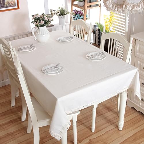Bishilin Tischtuch Quadratisch 90x90CM Abwaschbar, Tischdecke Outdoor Wetterfest Modern Einfarbig mit Spitze, Tafeldecke Tischdecken für Draußen Party Garten Weiß Bishilin Tischtuch Quadratisch 90x90CM Abwaschbar, Tischdecke Outdoor Wetterfest Modern Einfarbig mit Spitze, Tafeldecke Tischdecken für Draußen Party Garten Weiß von Bishilin