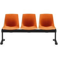 BISLEY 3-Sitzer Traversenbank BLOOM orange schwarz Kunststoff von Bisley