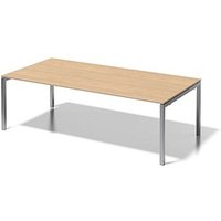 BISLEY Konferenztisch Cito ahorn, silber rechteckig, 4-Fuß-Gestell silber, 240,0 x 120,0 x 74,0 cm von Bisley