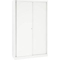 BISLEY Schiebetürenschrank Cito, SD12194S696 verkehrsweiß 4 Fachböden 120,0 x 43,0 x 198,0 cm von Bisley