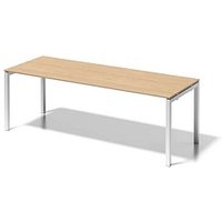 BISLEY Cito Schreibtisch ahorn, verkehrsweiß rechteckig, 4-Fuß-Gestell weiß 220,0 x 80,0 cm von Bisley