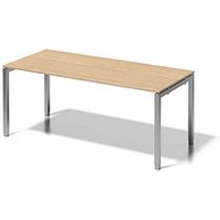 BISLEY Cito höhenverstellbarer Schreibtisch ahorn, silber rechteckig, 4-Fuß-Gestell silber 180,0 x 80,0 cm von Bisley