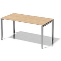 BISLEY Cito höhenverstellbarer Schreibtisch ahorn, silber rechteckig, 4-Fuß-Gestell silber 160,0 x 80,0 cm von Bisley