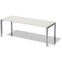 BISLEY Cito höhenverstellbarer Schreibtisch grauweiß, silber rechteckig, 4-Fuß-Gestell silber 220,0 x 80,0 cm von Bisley