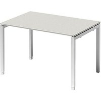 BISLEY Cito höhenverstellbarer Schreibtisch grauweiß, verkehrsweiß rechteckig, 4-Fuß-Gestell weiß 120,0 x 80,0 cm von Bisley