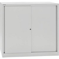 BISLEY Schiebetürenschrank ECO, SD12112S645 lichtgrau 2 Fachböden 120,0 x 43,0 x 118,1 cm von Bisley